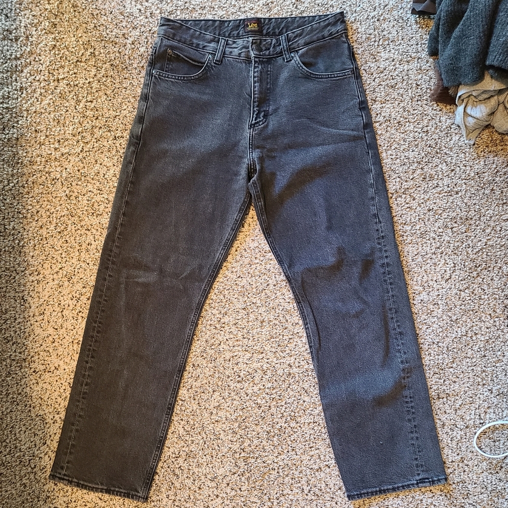 Lee High Waisted Black Straight Leg Jeans